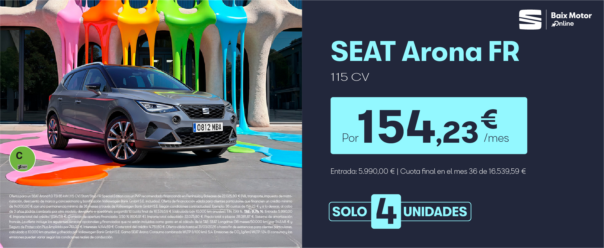 ¡Es tu momento! SEAT Arona FR por 154€/mes*